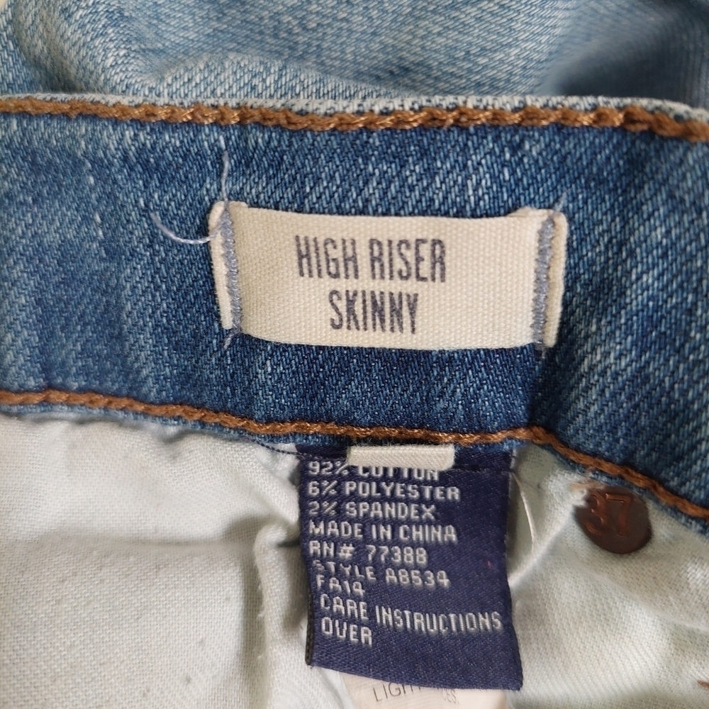 Madewell Denim Blue Jeans Pants Distressed High Riser Skinny Women Size 27 - Picture 6 of 10